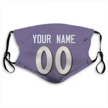 Custom Name & Number Purple Baltimore Ravens Face Mask