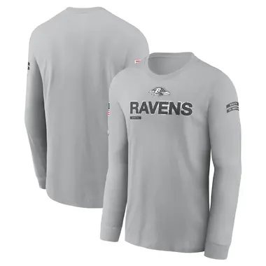 Men's Baltimore Ravens 2024 Salute To Service Long Sleeve T-Shirt - Gray