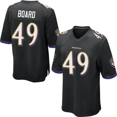 Men's Chris Board Baltimore Ravens Jersey - Game Black