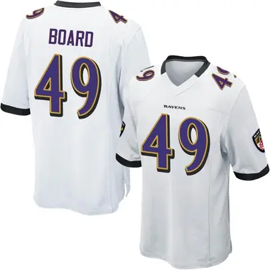 Men's Chris Board Baltimore Ravens Jersey - Game White