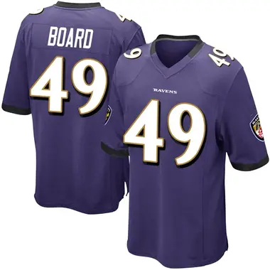 Men's Chris Board Baltimore Ravens Team Color Jersey - Game Purple