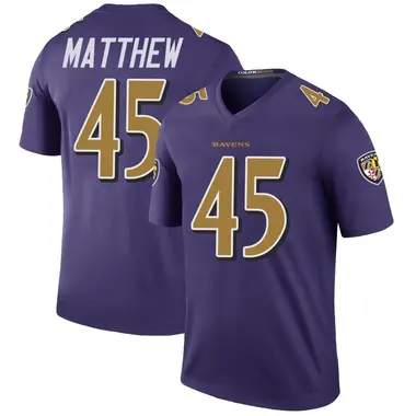 Men's Christian Matthew Baltimore Ravens Color Rush Jersey - Legend Purple Big & Tall