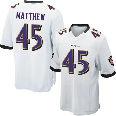 Men's Christian Matthew Baltimore Ravens Jersey - Game White