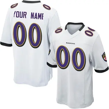 Men's Custom Baltimore Ravens Jersey - Game White