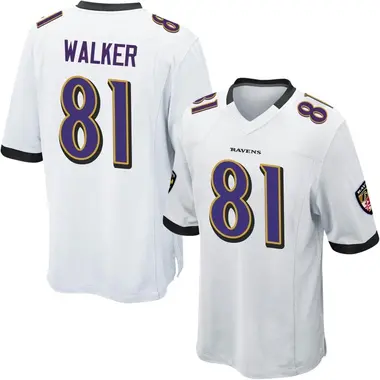 Men's Devontez Walker Baltimore Ravens Jersey - Game White