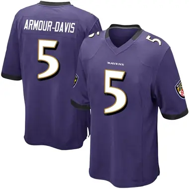 Men's Jalyn Armour-Davis Baltimore Ravens Team Color Jersey - Game Purple