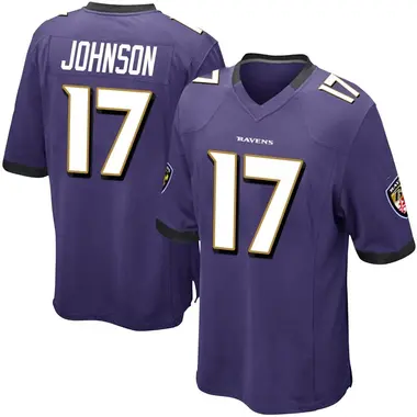 Men's Josh Johnson Baltimore Ravens Team Color Jersey - Game Purple