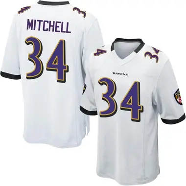 Men's Keaton Mitchell Baltimore Ravens Jersey - Game White