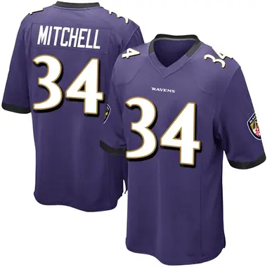 Men's Keaton Mitchell Baltimore Ravens Team Color Jersey - Game Purple