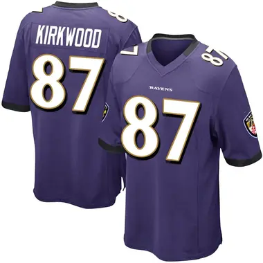 Men's Keith Kirkwood Baltimore Ravens Team Color Jersey - Game Purple