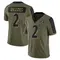 Men's Nate Wiggins Baltimore Ravens 2021 Salute To Service Jersey - Limited Olive