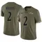 Men's Nate Wiggins Baltimore Ravens 2022 Salute To Service Jersey - Limited Olive