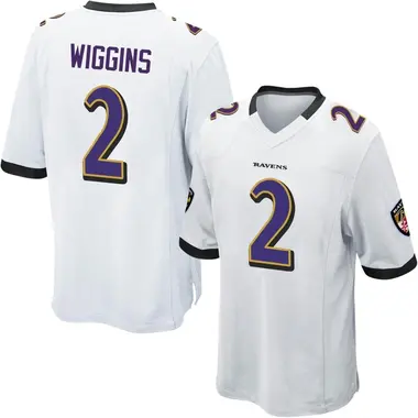 Men's Nate Wiggins Baltimore Ravens Jersey - Game White