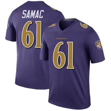 Men's Nick Samac Baltimore Ravens Color Rush Jersey - Legend Purple Big & Tall