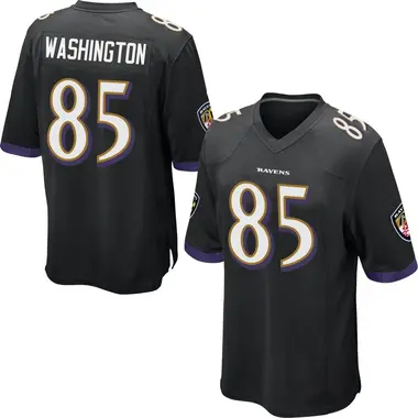 Men's Scotty Washington Baltimore Ravens Jersey - Game Black