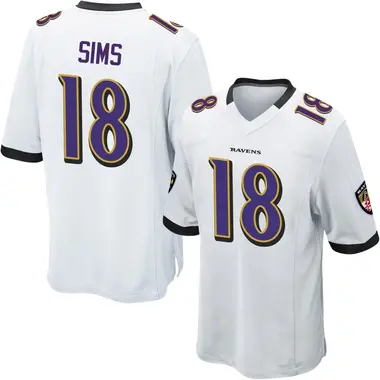 Men's Steven Sims Baltimore Ravens Jersey - Game White