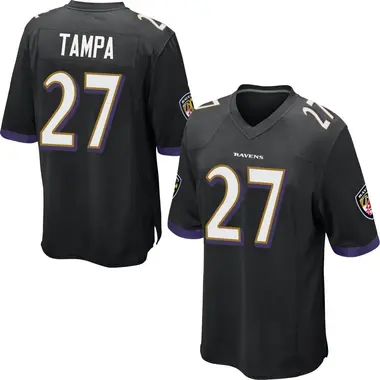 Men's T.J. Tampa Baltimore Ravens Jersey - Game Black