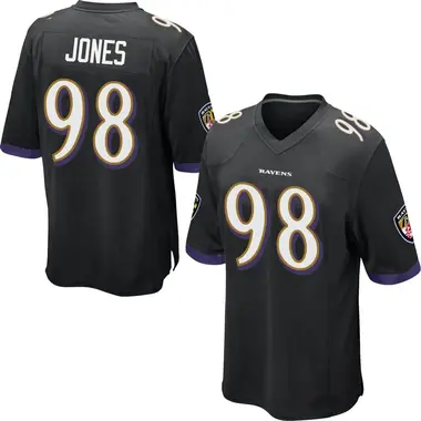 Men's Travis Jones Baltimore Ravens Jersey - Game Black