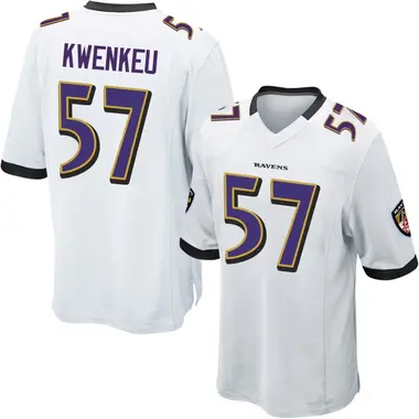 Men's William Kwenkeu Baltimore Ravens Jersey - Game White