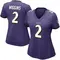 Women's Nate Wiggins Baltimore Ravens Team Color Vapor Untouchable Jersey - Limited Purple