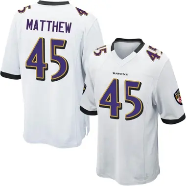 Youth Christian Matthew Baltimore Ravens Jersey - Game White