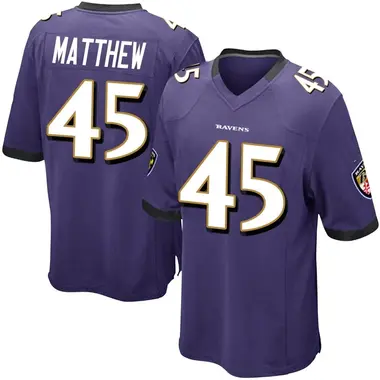 Youth Christian Matthew Baltimore Ravens Team Color Jersey - Game Purple