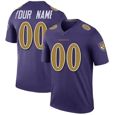 Youth Custom Baltimore Ravens Color Rush Jersey - Legend Purple