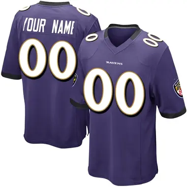 Youth Custom Baltimore Ravens Team Color Jersey - Game Purple