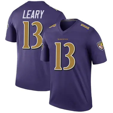 Youth Devin Leary Baltimore Ravens Color Rush Jersey - Legend Purple