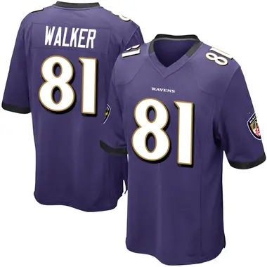 Youth Devontez Walker Baltimore Ravens Team Color Jersey - Game Purple