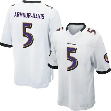 Youth Jalyn Armour-Davis Baltimore Ravens Jersey - Game White