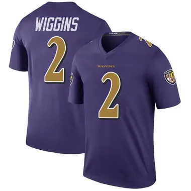 Youth Nate Wiggins Baltimore Ravens Color Rush Jersey - Legend Purple