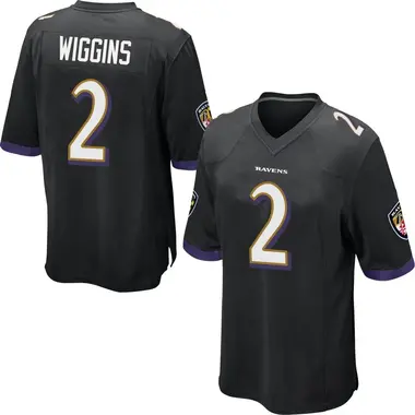 Youth Nate Wiggins Baltimore Ravens Jersey - Game Black