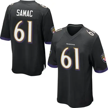 Youth Nick Samac Baltimore Ravens Jersey - Game Black