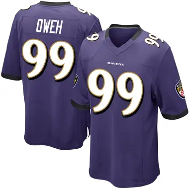 Youth Odafe Oweh Baltimore Ravens Team Color Jersey - Game Purple