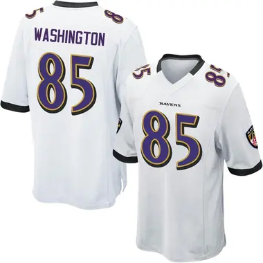 Youth Scotty Washington Baltimore Ravens Jersey - Game White