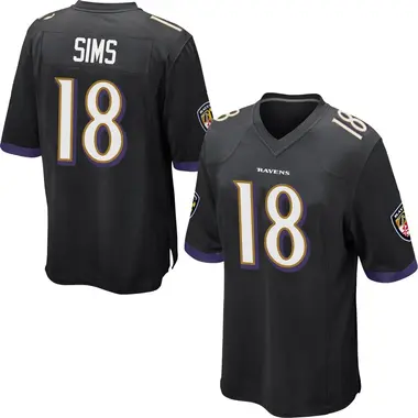 Youth Steven Sims Baltimore Ravens Jersey - Game Black