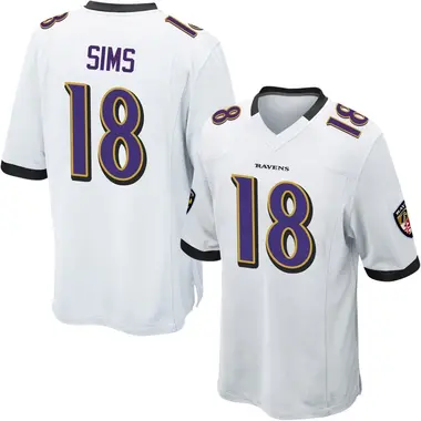 Youth Steven Sims Baltimore Ravens Jersey - Game White