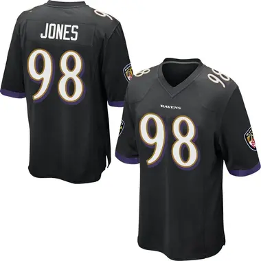 Youth Travis Jones Baltimore Ravens Jersey - Game Black