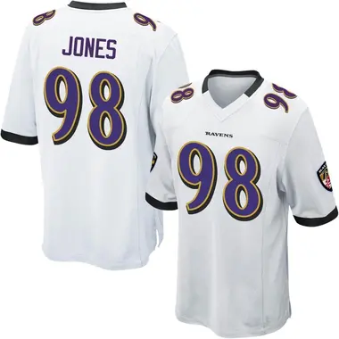 Youth Travis Jones Baltimore Ravens Jersey - Game White